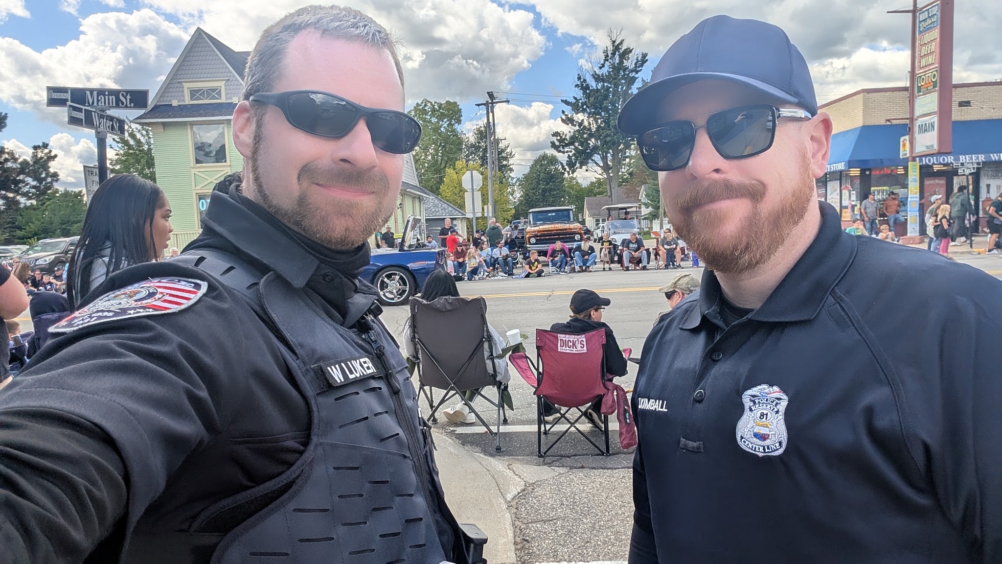 Two reserve officers at the parade on Main Street